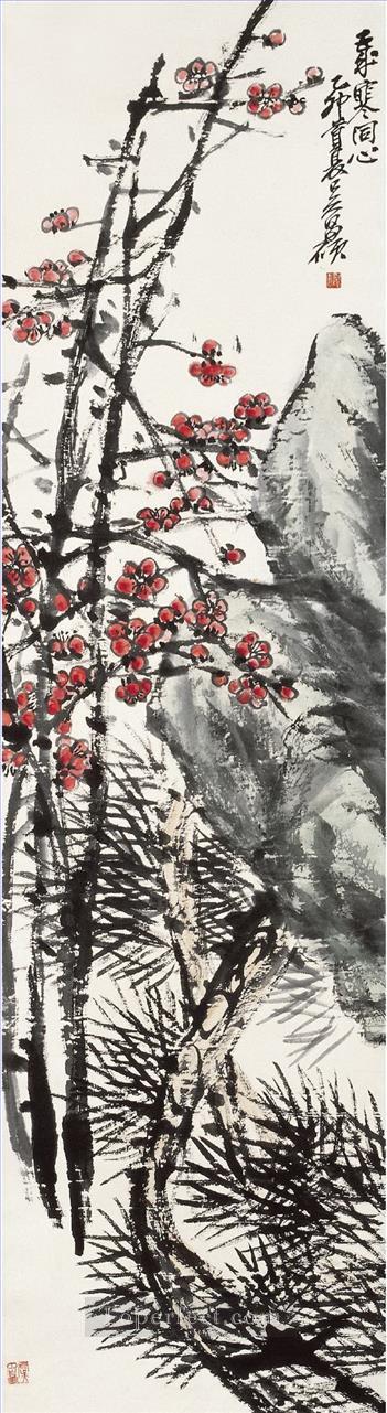 Wu cangshuo plum in winter old China ink Oil Paintings